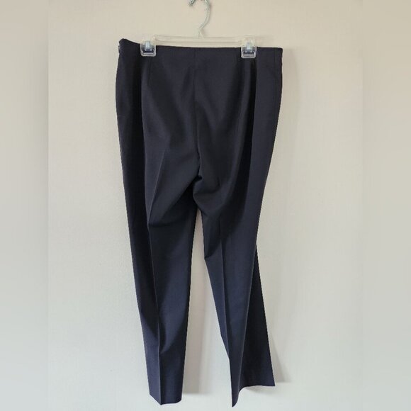LAFAYETTE 148 | Virgin Wool Pants Stretchable Navy Side Zipper Sz 12 - Picture 2 of 5